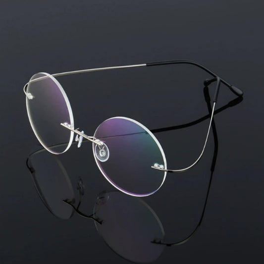 Retro Round Titanium Alloy Super Elastic Frameless  Glasses