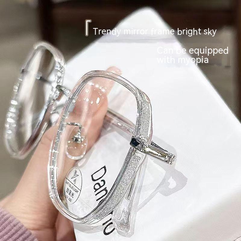 Transparent Glasses Myopia Slimming Glasses Frame Light Polygon Frame