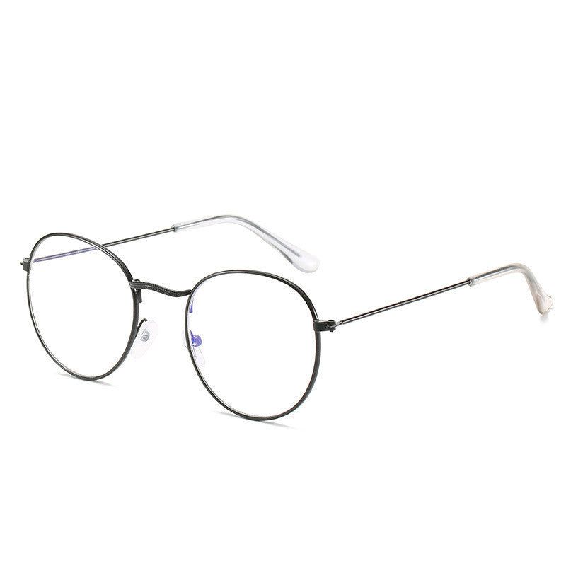 Metal Retro Patterned Glasses Frame Literary Harajuku Round Frame Mirror