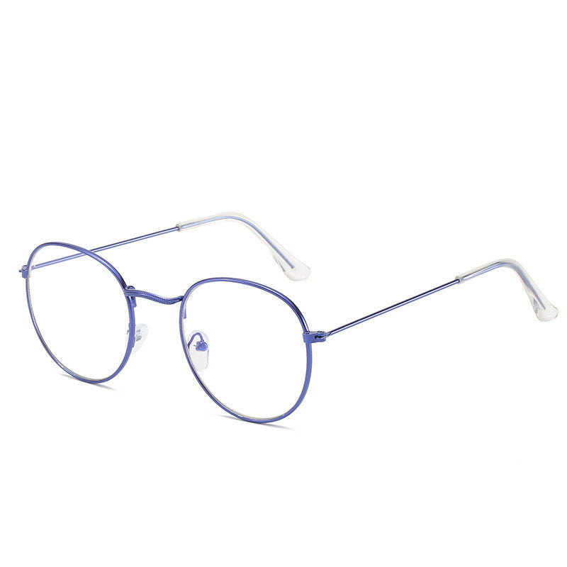 Metal Retro Patterned Glasses Frame Literary Harajuku Round Frame Mirror