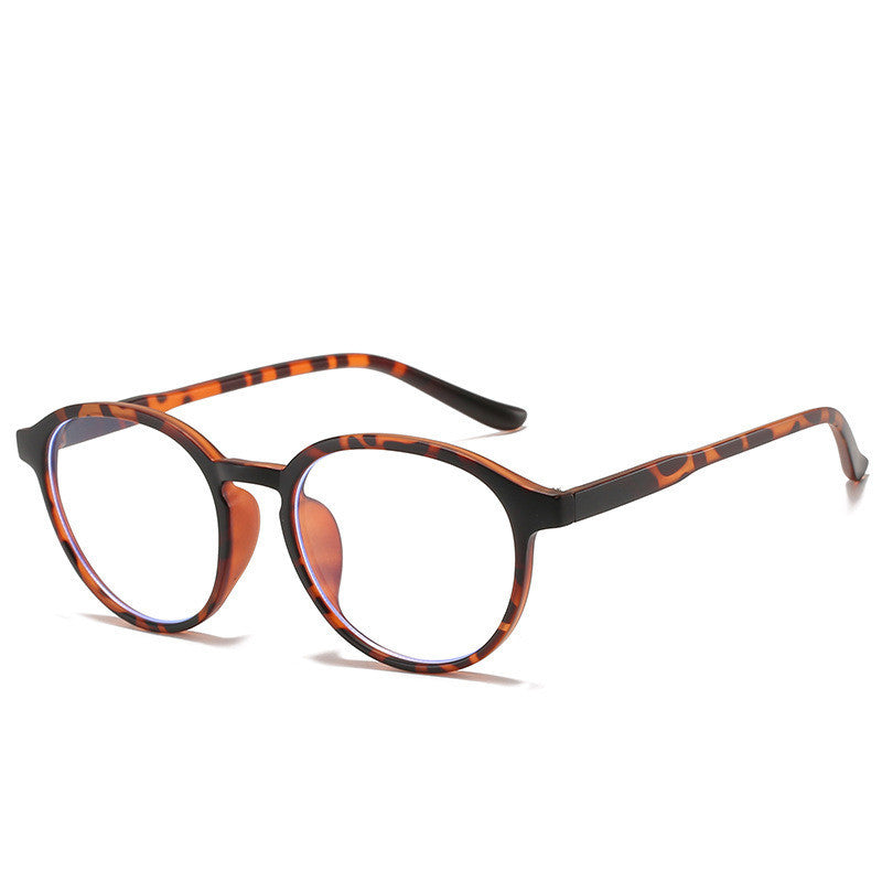 Fashionable Round Frame Flat Light Mirror Without Makeup Retro Optical Glasses Myopia Frame