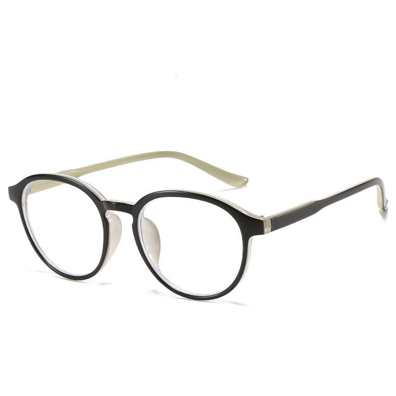 Fashionable Round Frame Flat Light Mirror Without Makeup Retro Optical Glasses Myopia Frame