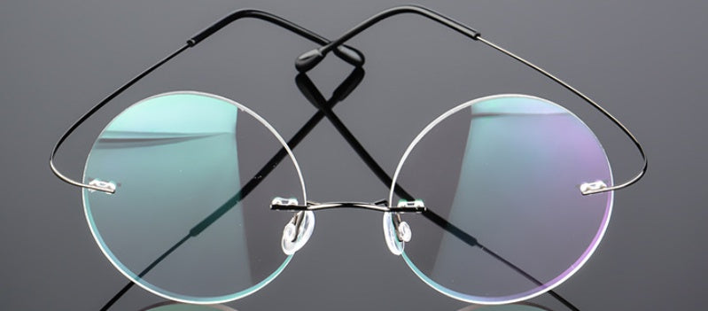 Retro Round Titanium Alloy Super Elastic Frameless  Glasses