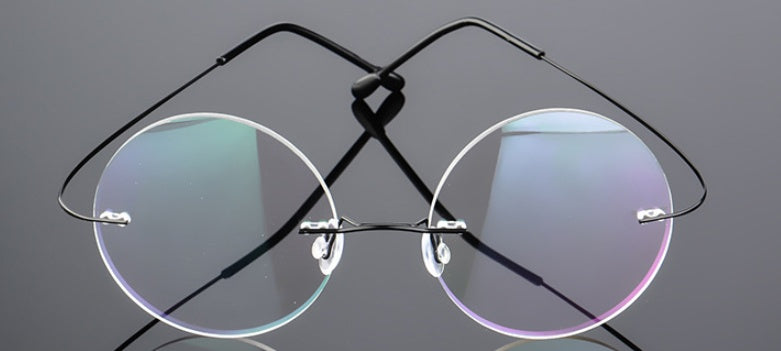 Retro Round Titanium Alloy Super Elastic Frameless  Glasses