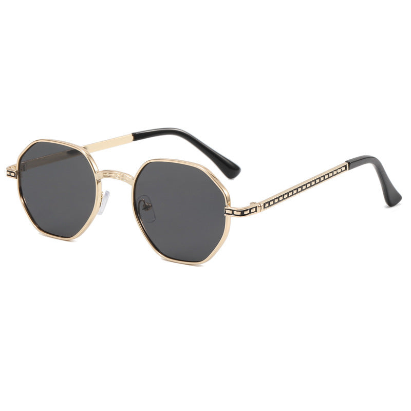 Retro Small Frame Polygon Sun Glasses Personality