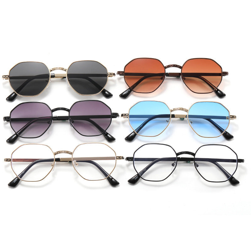 Retro Small Frame Polygon Sun Glasses Personality