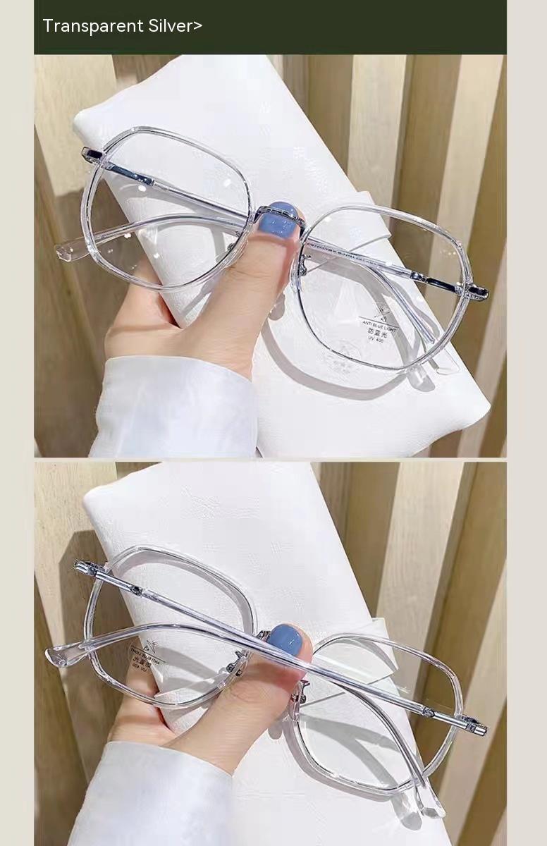Transparent Glasses Myopia Slimming Glasses Frame Light Polygon Frame