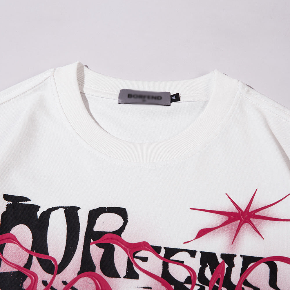 Fashion Abstract Letter Print Short-sleeve Men